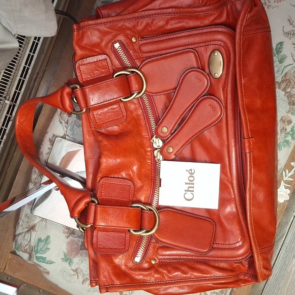 Chloé Red Leather Bay Handbag - Picture 3 of 4
